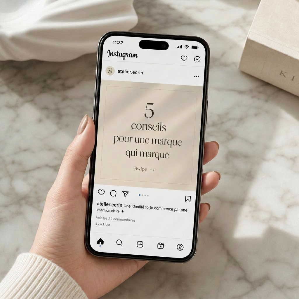 Carrousel Instagram premium storytelling de marque